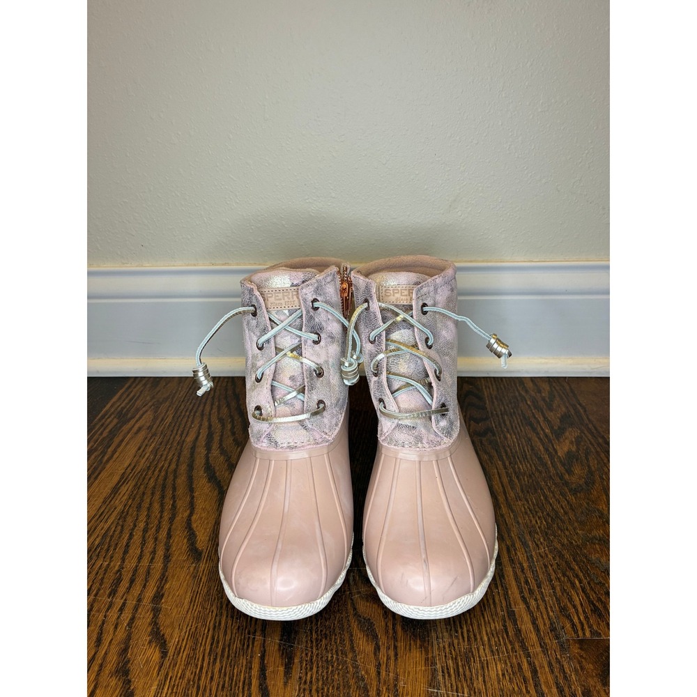 Women's Sperry Saltwater Metallic Camo Blush Boots Water resistant Size 8‎